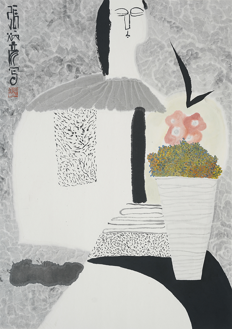 Jang Byeong Eun · Eastbrush · 张炳彥 · figure · ink_and_light_color_on_paper · 841mm_x_594mm · 2025